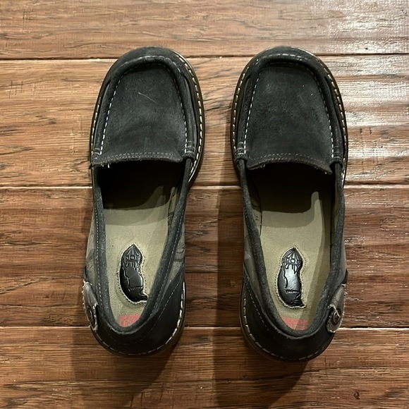 London Underground Chunky Y2K Loafer Women’s Size 9 Gray Suede Canvas Shie - Picture 2 of 8